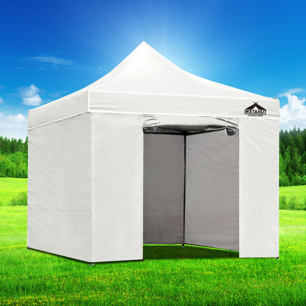 Canopies & Gazebos: Instahut Gazebo Pop Up Marquee 3x3 Folding Tent Wedding Gazebos 500D White