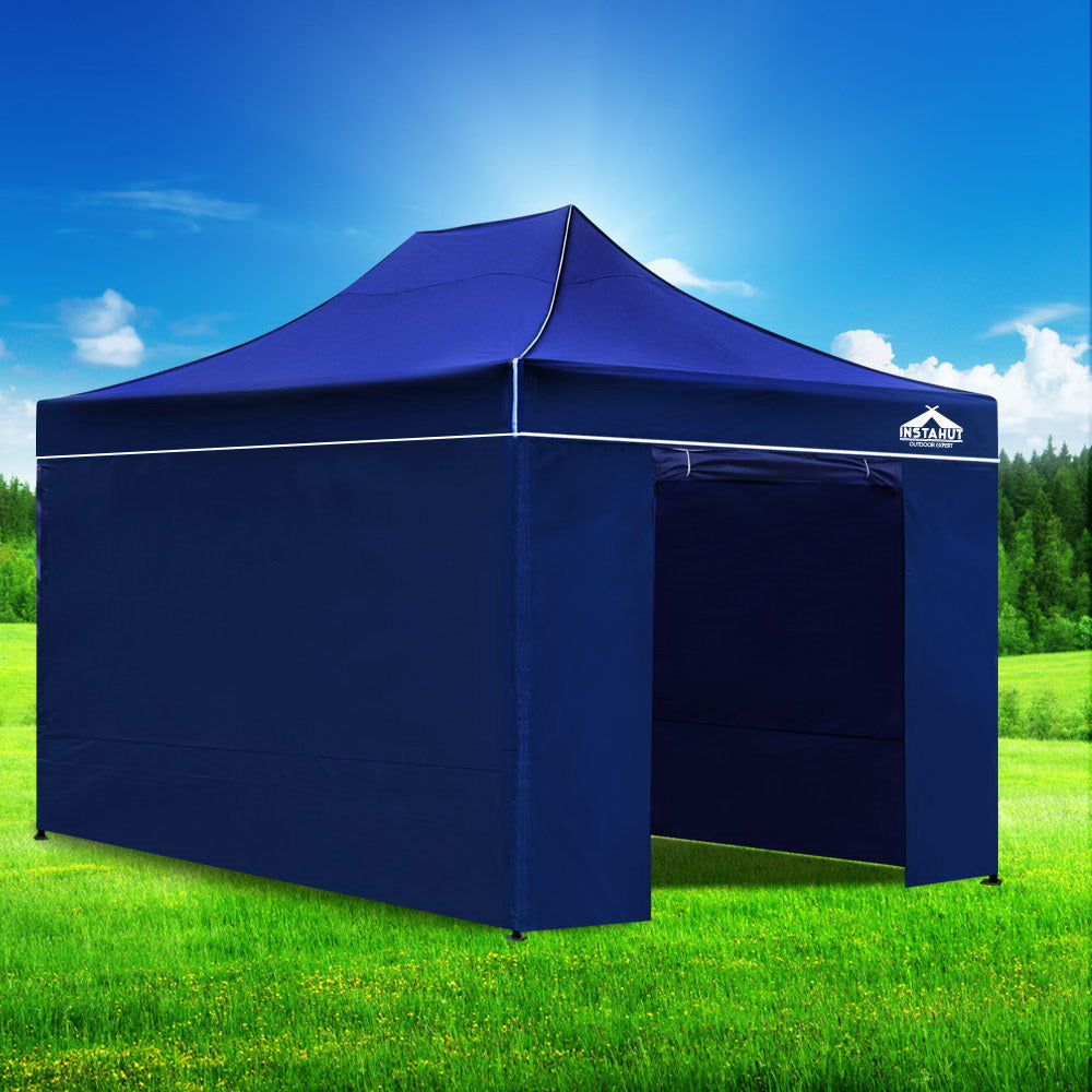 Canopies & Gazebos: Instahut Gazebo 3x4.5 Pop Up Marquee Folding Tent Wedding Gazebos Camping Outdoor Shade Canopy Blue