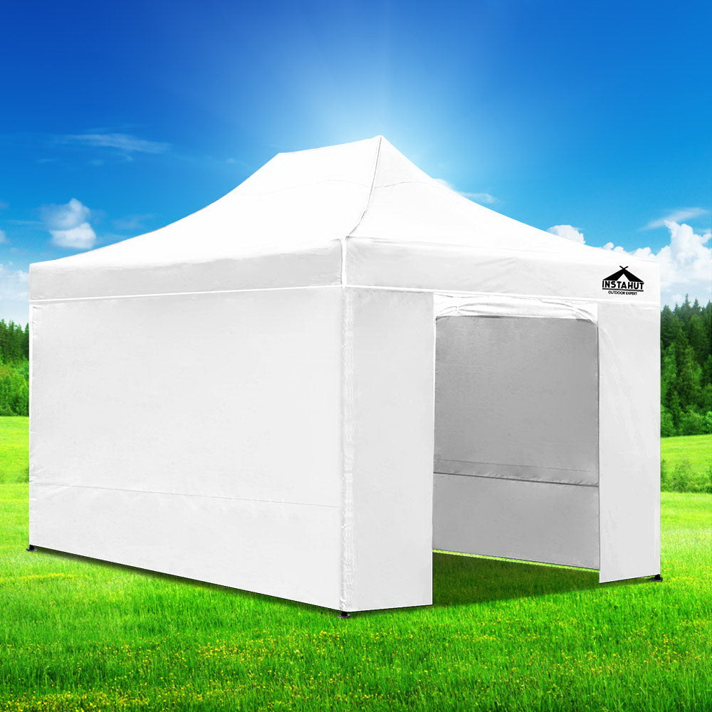 Canopies & Gazebos: Instahut Gazebo 3x4.5 Pop Up Marquee Folding Tent Wedding Gazebos Camping Outdoor Shade Canopy White