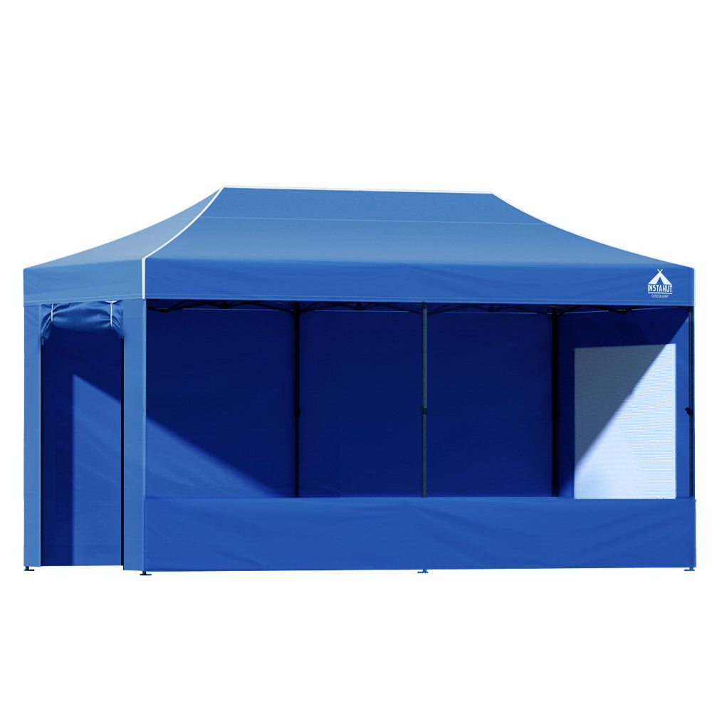 Canopies & Gazebos: Instahut Gazebo 3x6 Pop Up Marquee Folding Tent Wedding Gazebos Camping Outdoor Shade Canopy Blue