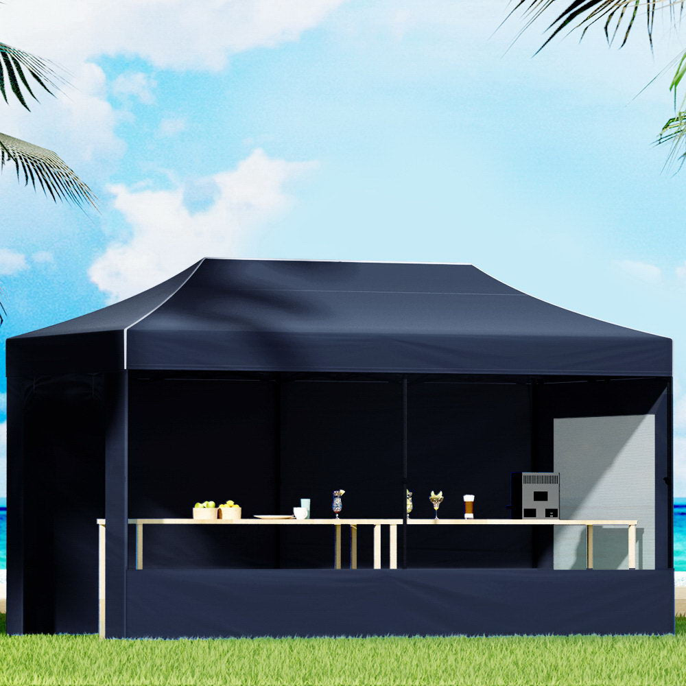 Canopies & Gazebos: Instahut Gazebo Pop Up Marquee 3x6 Folding Tent Gazebos Camping 500D Oxford Navy