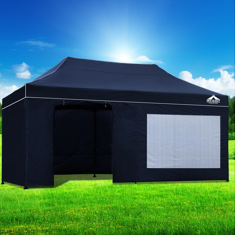 Canopies & Gazebos: Instahut Gazebo Pop Up Marquee 3x6 Folding Tent Gazebos Camping 500D Oxford Navy