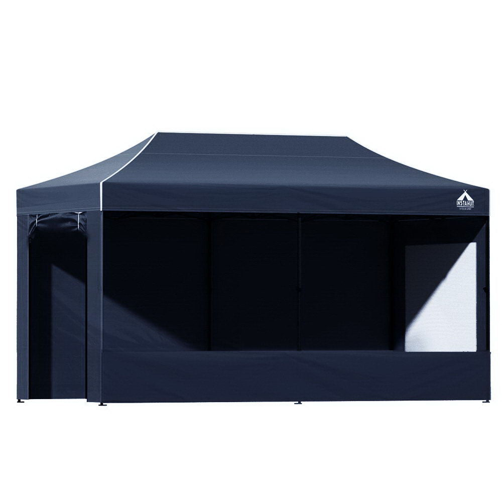 Canopies & Gazebos: Instahut Gazebo Pop Up Marquee 3x6 Folding Tent Gazebos Camping 500D Oxford Navy
