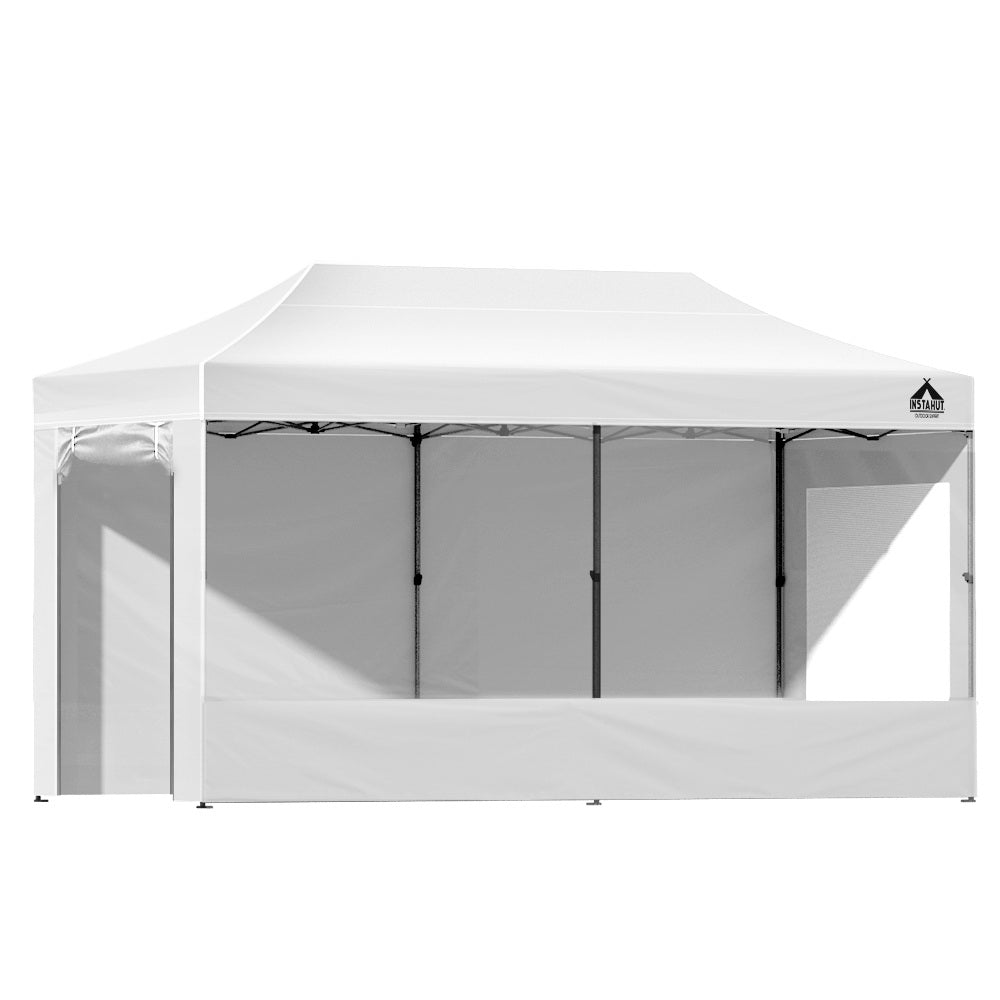 Canopies & Gazebos: Instahut Gazebo Pop Up Marquee 3x6 Folding Tent Gazebos 500D Oxford Fabric White