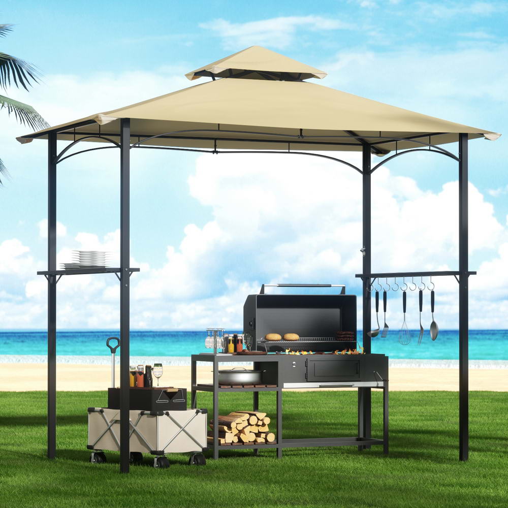 Canopies & Gazebos: Instahut Gazebo Outdoor Patio Marquee BBQ Grill Shelter Garden Shade Hooks Beige