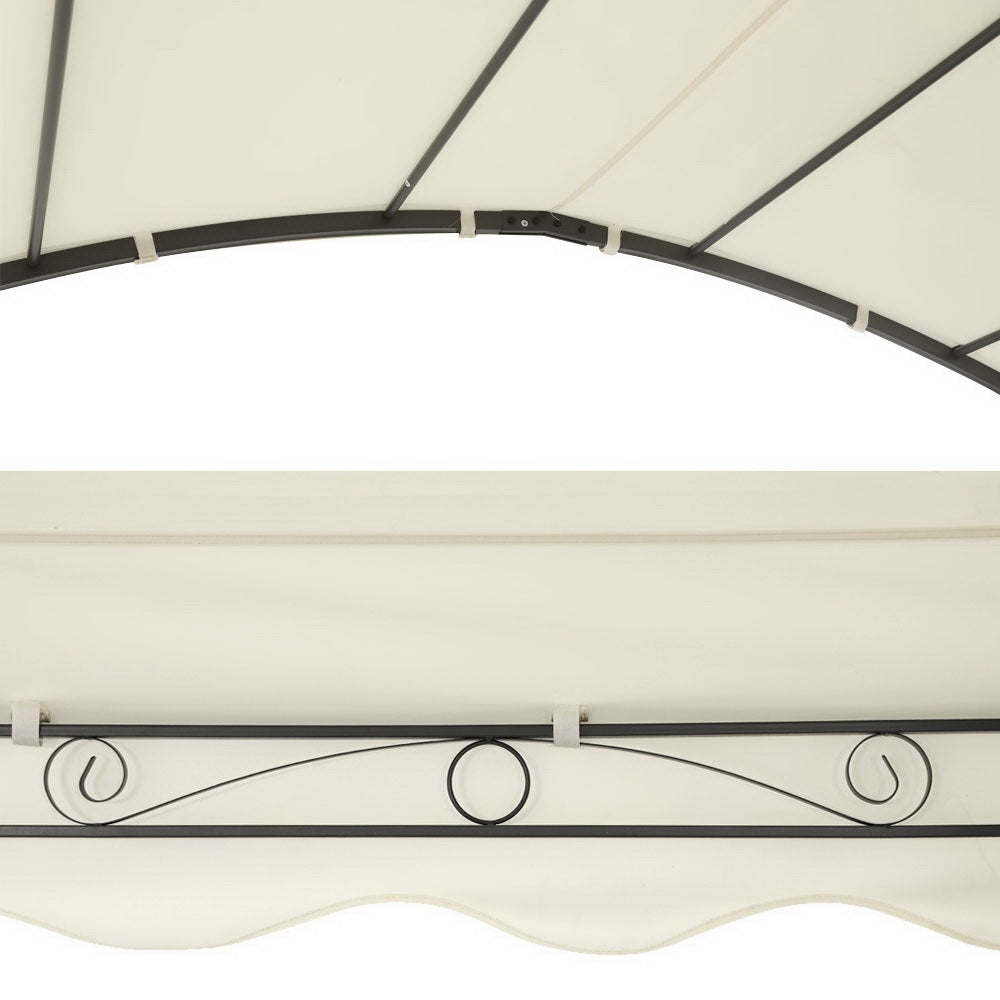 Canopies & Gazebos: Instahut Gazebo Marquee 4x3m Outdoor Event Wedding Tent Camping Party Shade Iron Art Canopy Beige