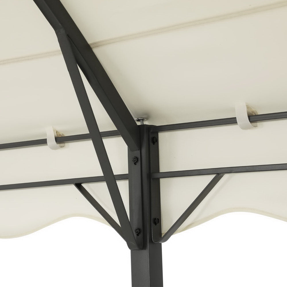 Canopies & Gazebos: Instahut Gazebo Marquee 4x3m Outdoor Event Wedding Tent Camping Party Shade Iron Art Canopy Beige