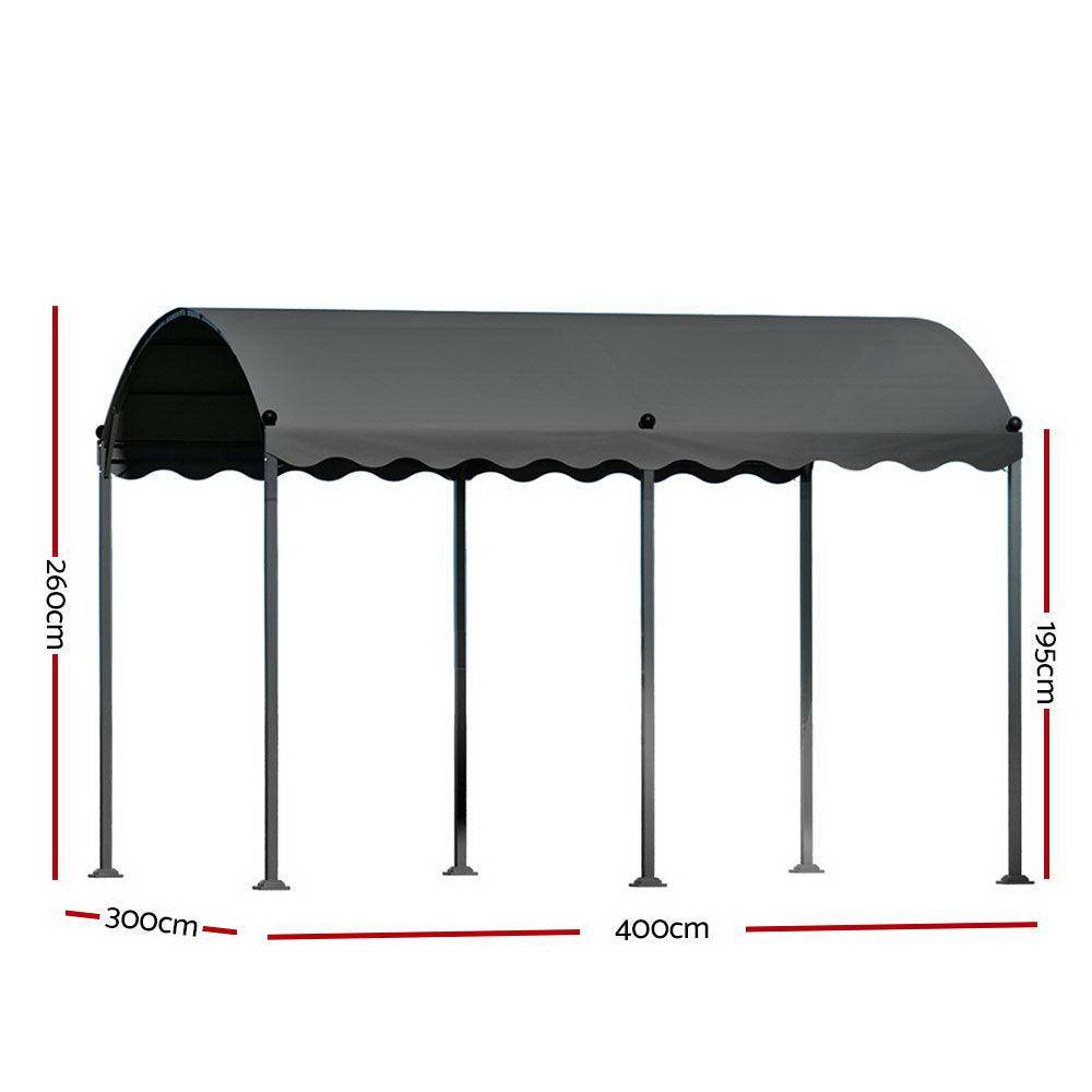 Canopies & Gazebos: Instahut Gazebo Marquee 4x3m Outdoor Event Wedding Tent Camping Party Shade Iron Art Canopy Grey