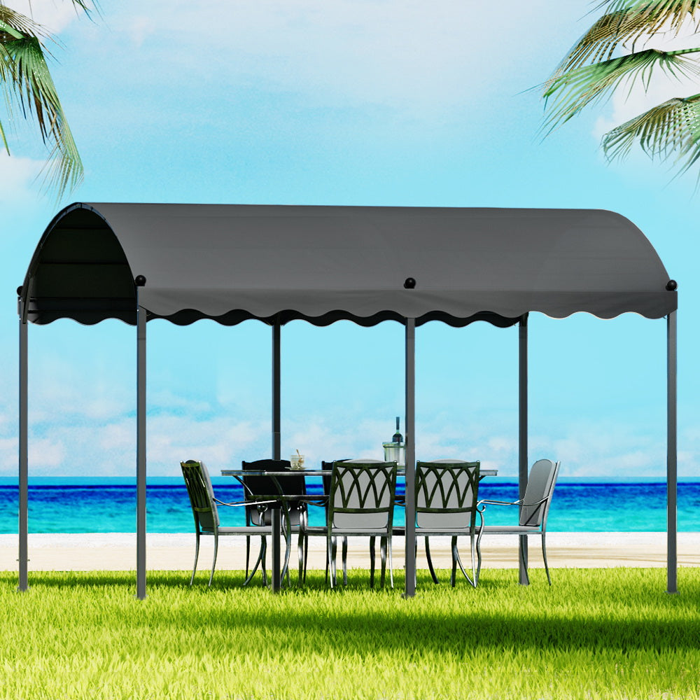 Canopies & Gazebos: Instahut Gazebo Marquee 4x3m Outdoor Event Wedding Tent Camping Party Shade Iron Art Canopy Grey