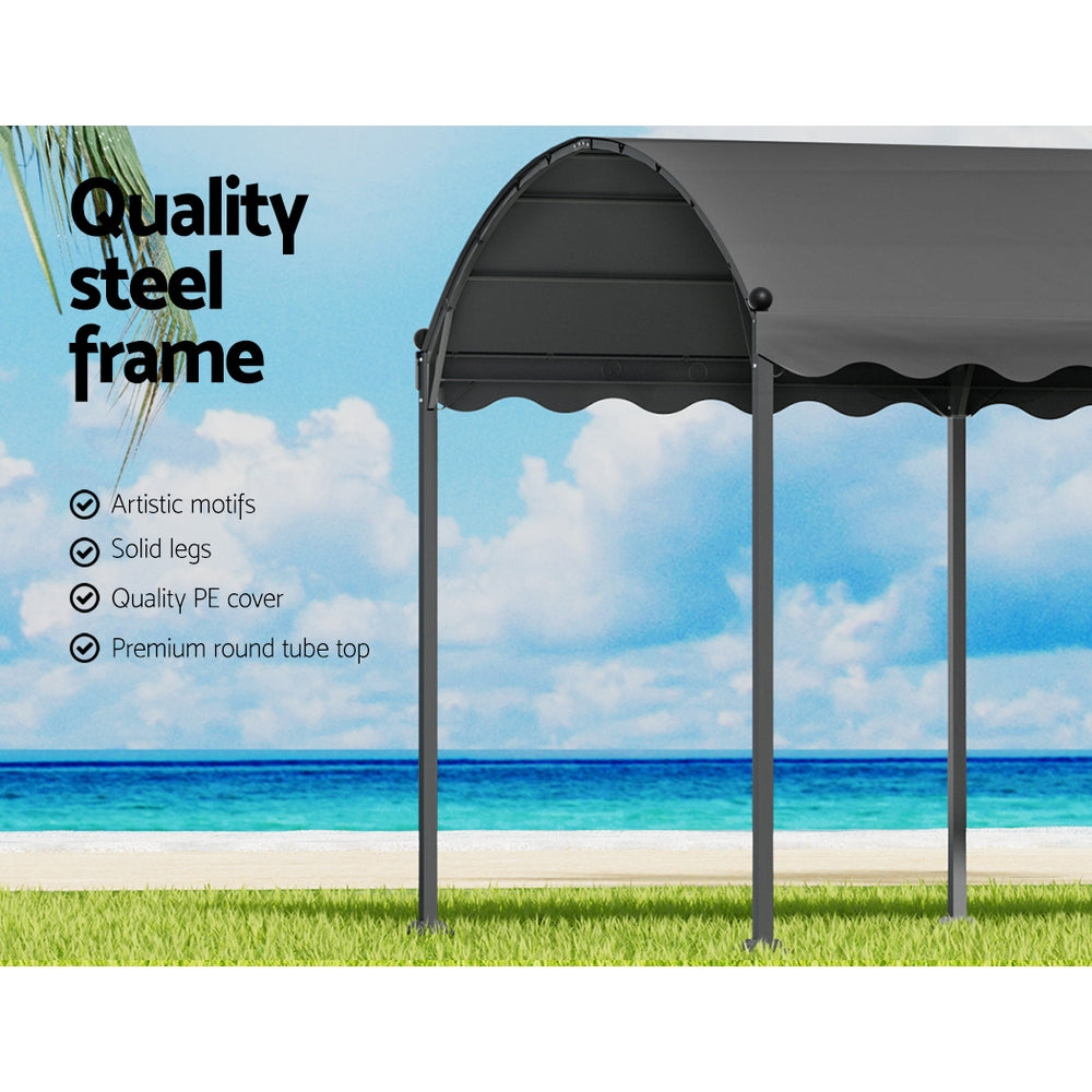 Canopies & Gazebos: Instahut Gazebo Marquee 4x3m Outdoor Event Wedding Tent Camping Party Shade Iron Art Canopy Grey