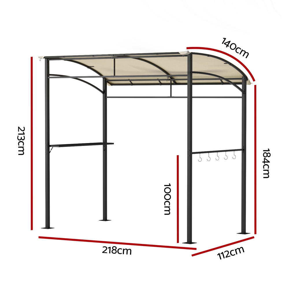 Canopies & Gazebos: Instahut Gazebo Outdoor BBQ Grill Patio Garden Marquee Shade Shelter Shelf Hooks Beige