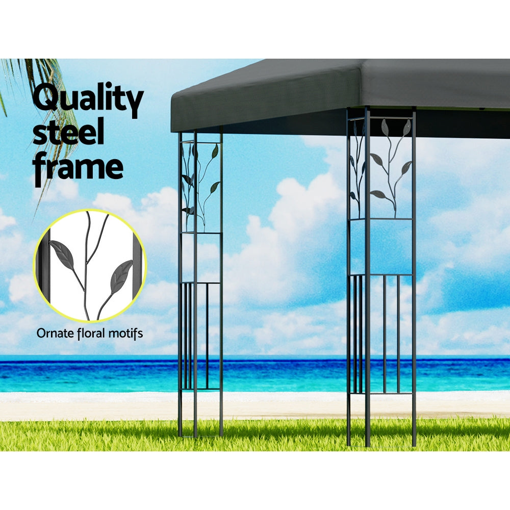 Canopies & Gazebos: Instahut Gazebo 3x3m Marquee Outdoor Wedding Party Event Tent Home Iron Art Shade Grey