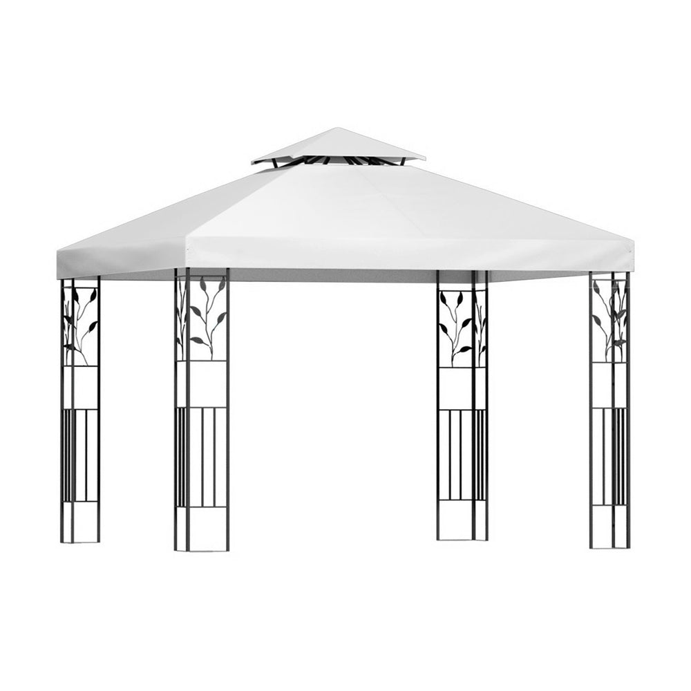Canopies & Gazebos: Instahut Gazebo 3x3m Marquee Outdoor Wedding Party Event Tent Home Iron Art Shade White