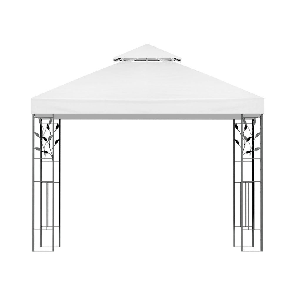 Canopies & Gazebos: Instahut Gazebo 3x3m Marquee Outdoor Wedding Party Event Tent Home Iron Art Shade White