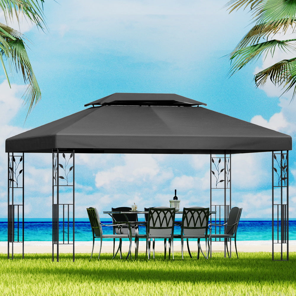Canopies & Gazebos: Instahut Gazebo 4x3m Marquee Outdoor Wedding Party Event Tent Home Iron Art Shade Grey
