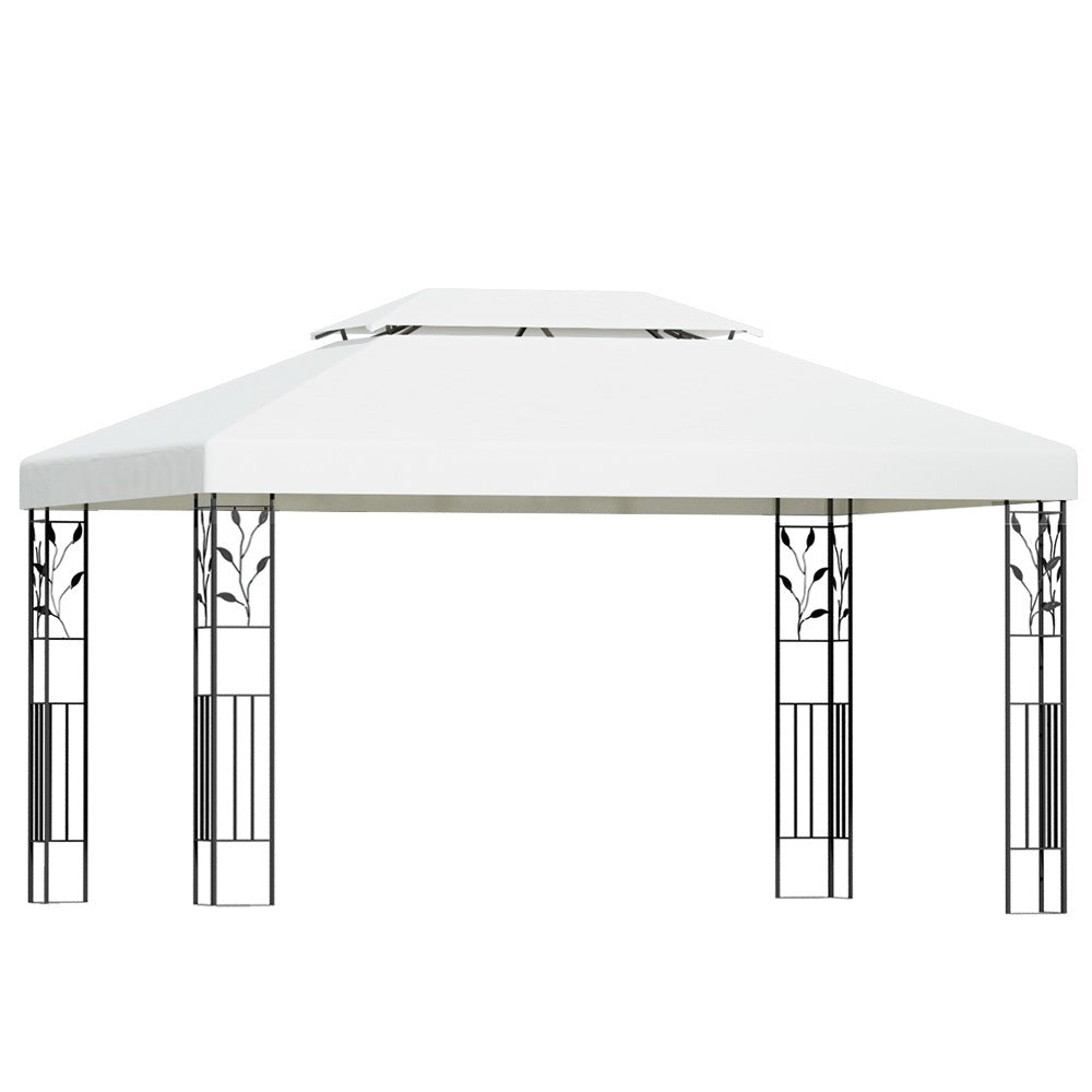 Canopies & Gazebos: Instahut Gazebo 4x3m Marquee Outdoor Wedding Party Event Tent Home Iron Art Shade White