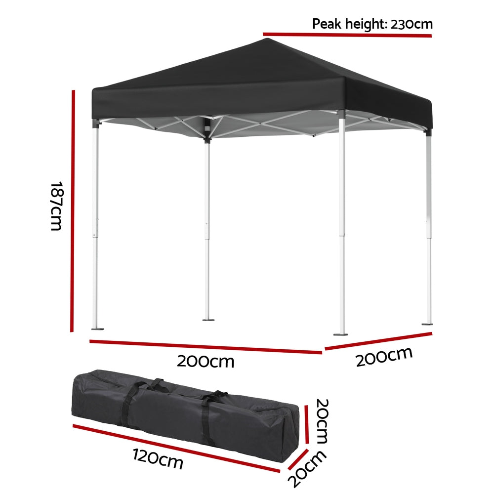 Canopies & Gazebos: Instahut Gazebo 2x2m Outdoor Patio Garden Marquee Shade Black