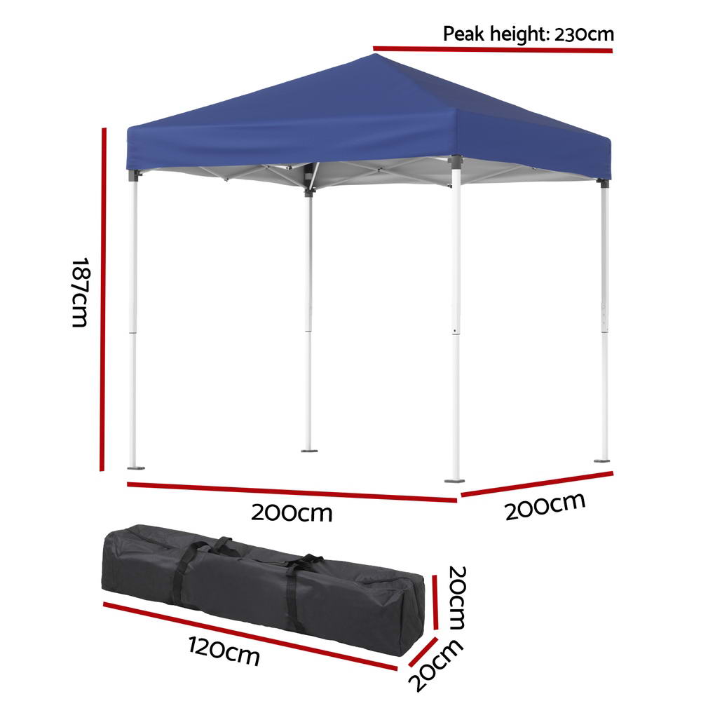 Canopies & Gazebos: Instahut Gazebo 2x2m Outdoor Patio Garden Marquee Shade Blue