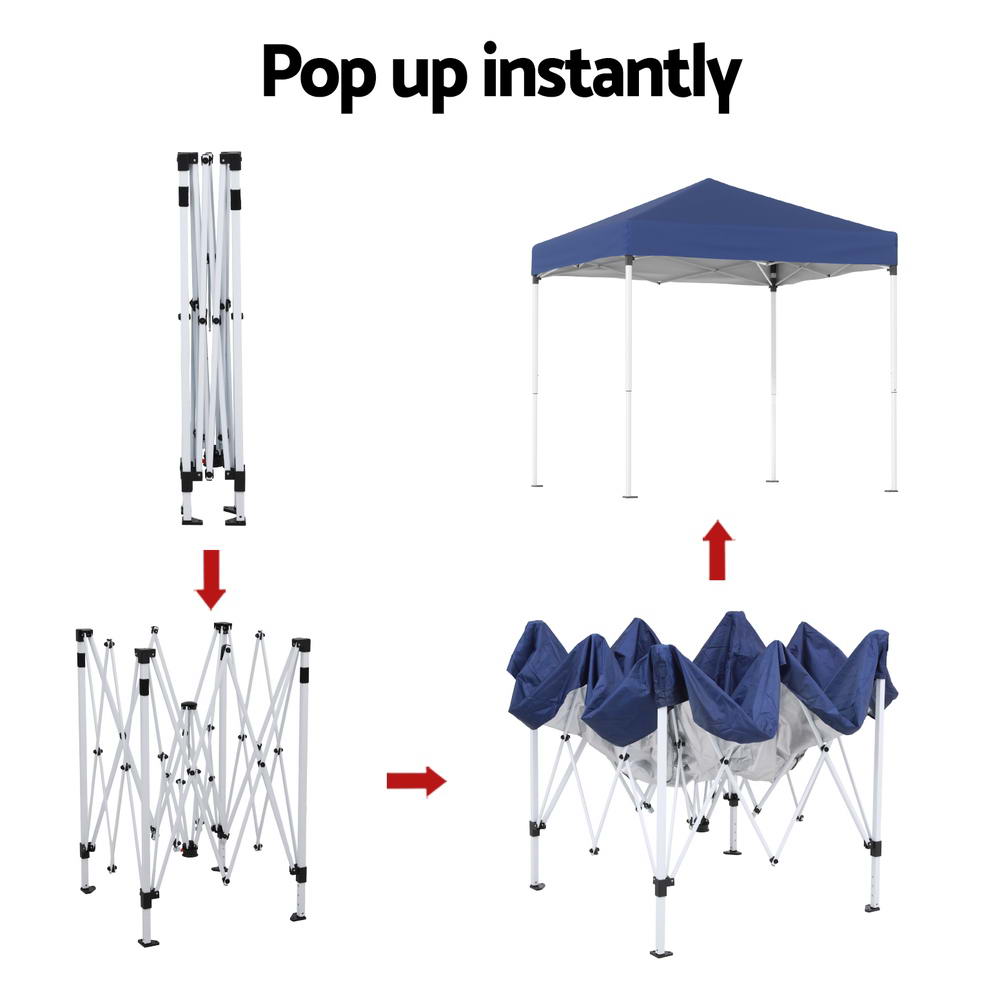 Canopies & Gazebos: Instahut Gazebo 2x2m Outdoor Patio Garden Marquee Shade w/ Base Pods Blue