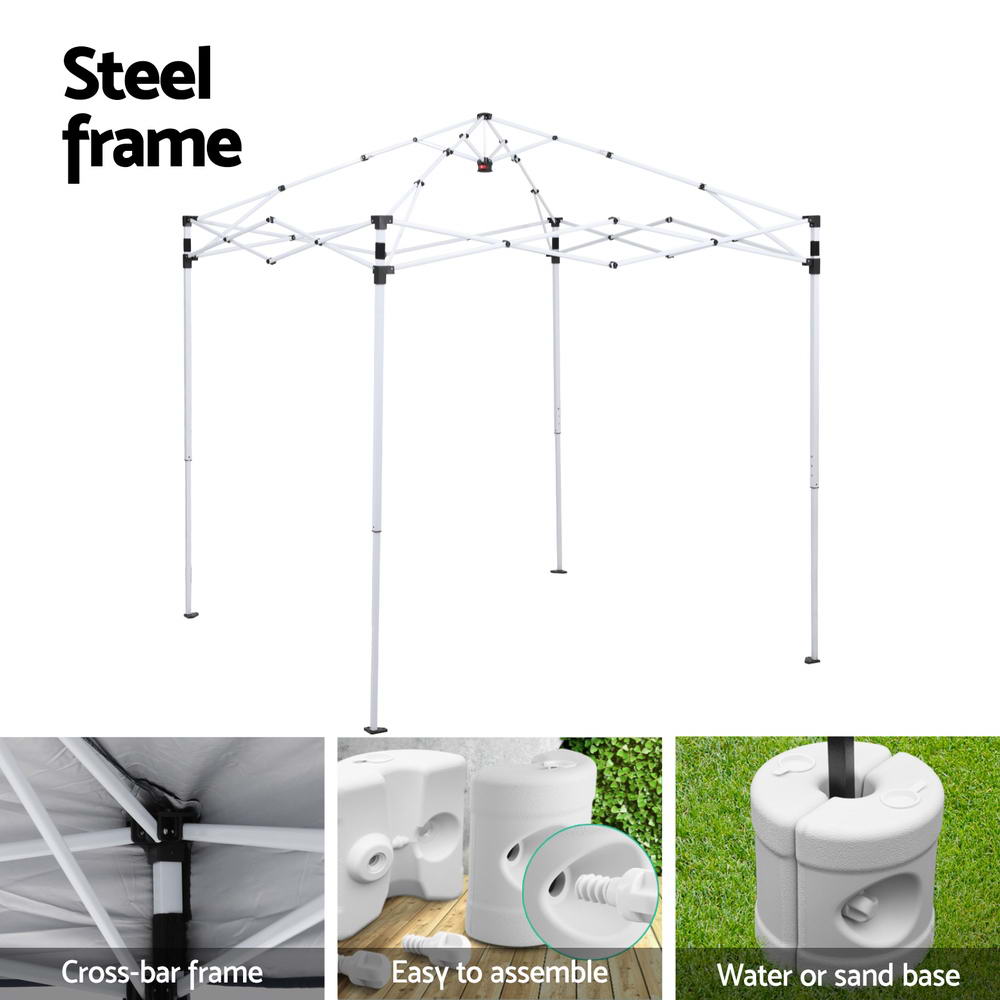 Canopies & Gazebos: Instahut Gazebo 2x2m Outdoor Patio Garden Marquee Shade w/ Base Pods Blue