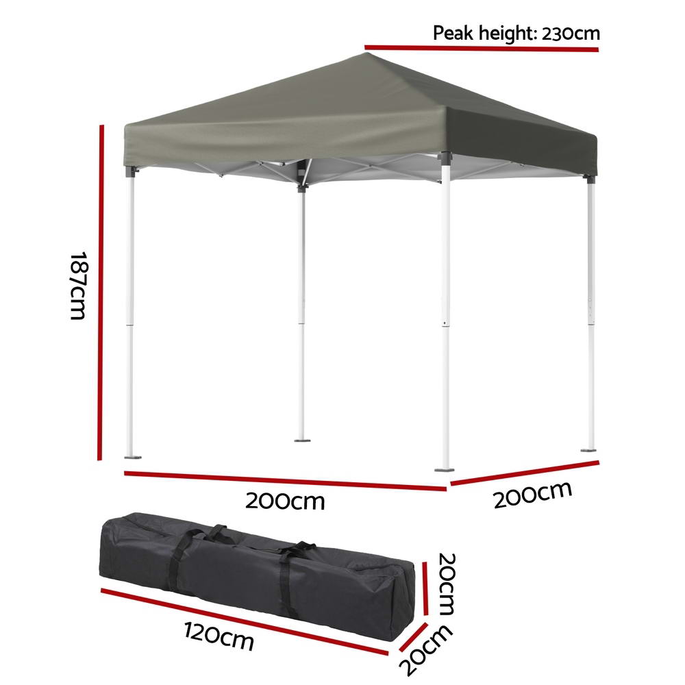 Canopies & Gazebos: Instahut Gazebo 2x2m Outdoor Patio Garden Marquee Shade Grey