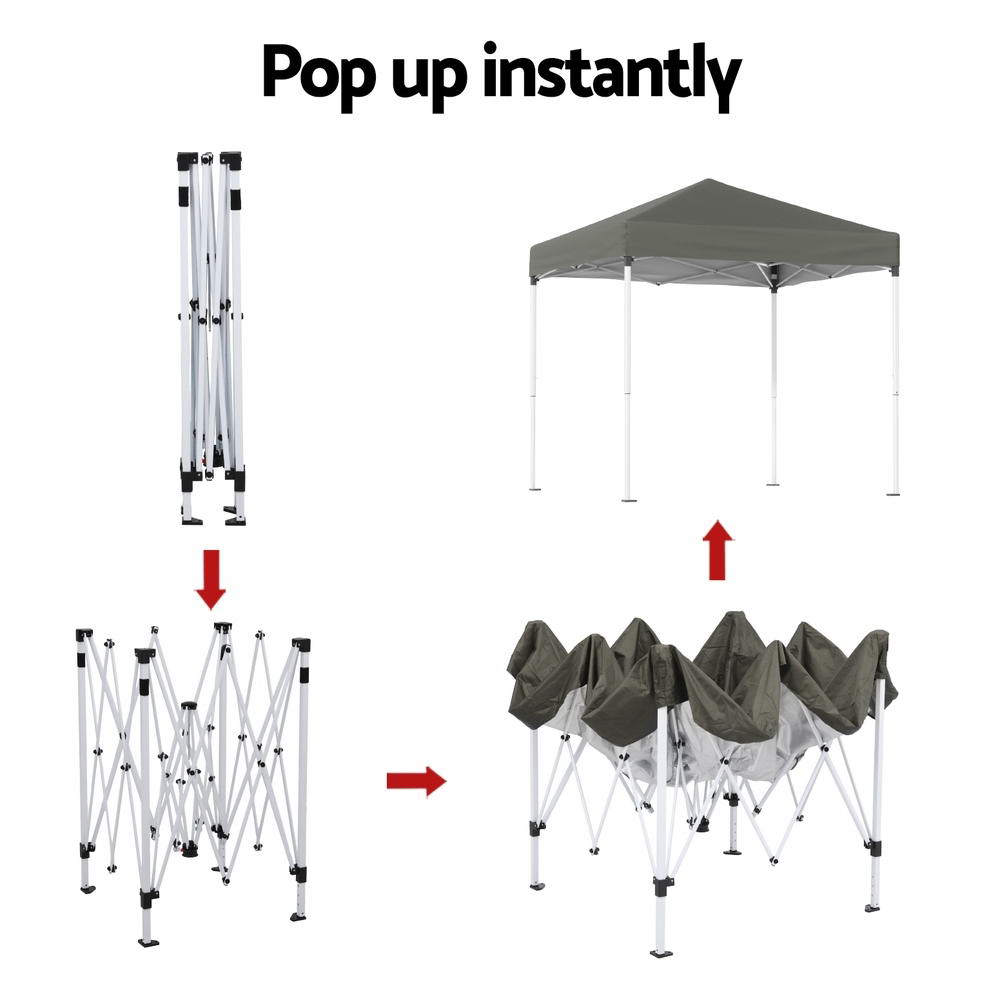 Canopies & Gazebos: Instahut Gazebo 2x2m Outdoor Patio Garden Marquee Shade Grey