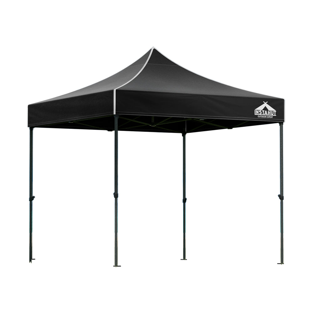 Canopies & Gazebos: Instahut Gazebo Pop Up Marquee 3x3 Folding 500D Wedding Tent Base Pod Black