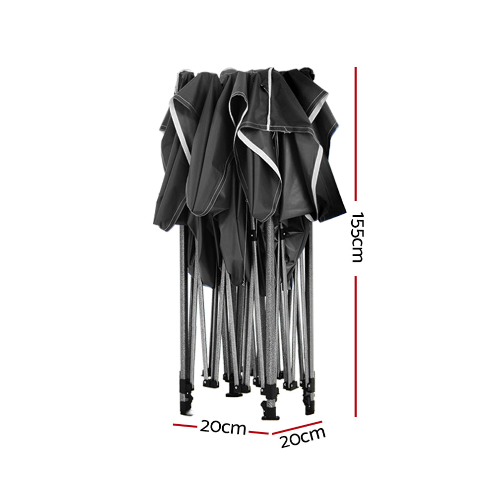 Canopies & Gazebos: Instahut Gazebo Pop Up Marquee 3x3 Folding 500D Wedding Tent Base Pod Black