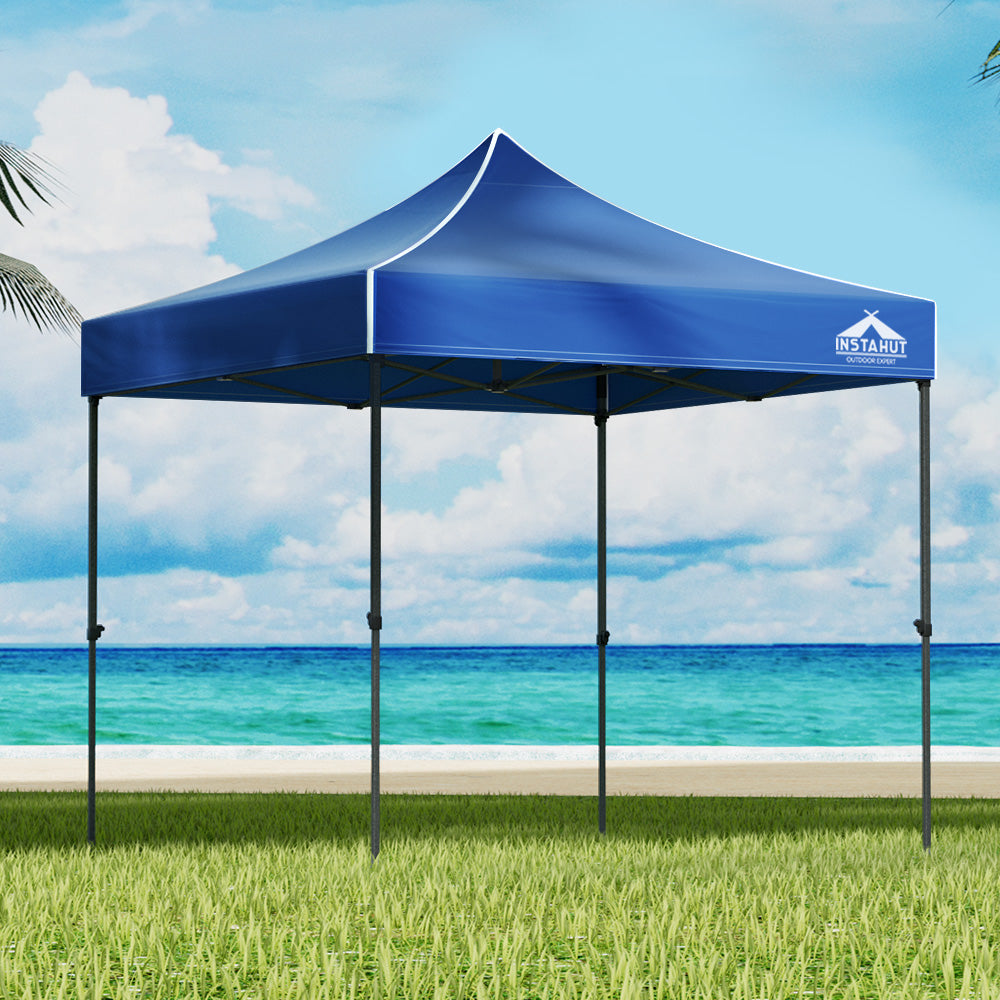 Canopies & Gazebos: Instahut Gazebo Pop Up Marquee 3x3 Folding Tent Outdoor Camping 500D Oxford Blue