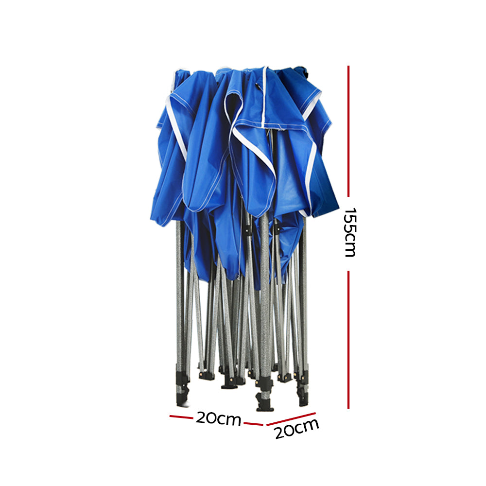 Canopies & Gazebos: Instahut Gazebo Pop Up Marquee 3x3 Folding Tent Outdoor Camping 500D Oxford Blue