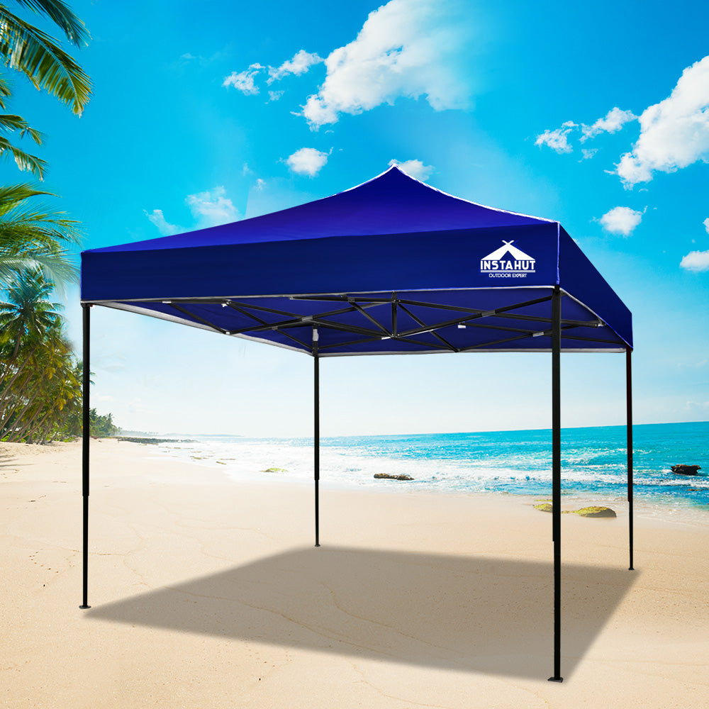 Canopies & Gazebos: Instahut Gazebo Pop Up Marquee 3x3 Folding Tent Outdoor Camping 500D Oxford Blue