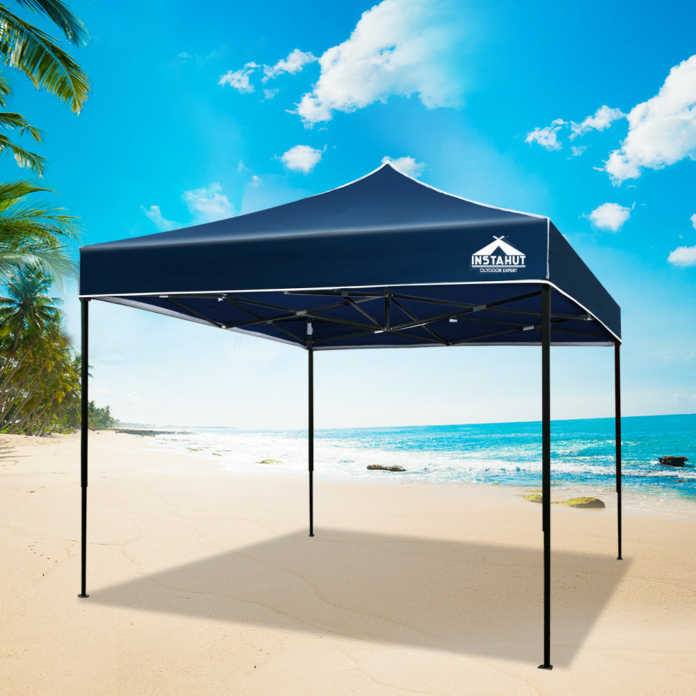 Canopies & Gazebos: Instahut Gazebo Pop Up Marquee 3x3m Folding Tent Wedding Outdoor Camping Canopy Gazebos Shade Navy