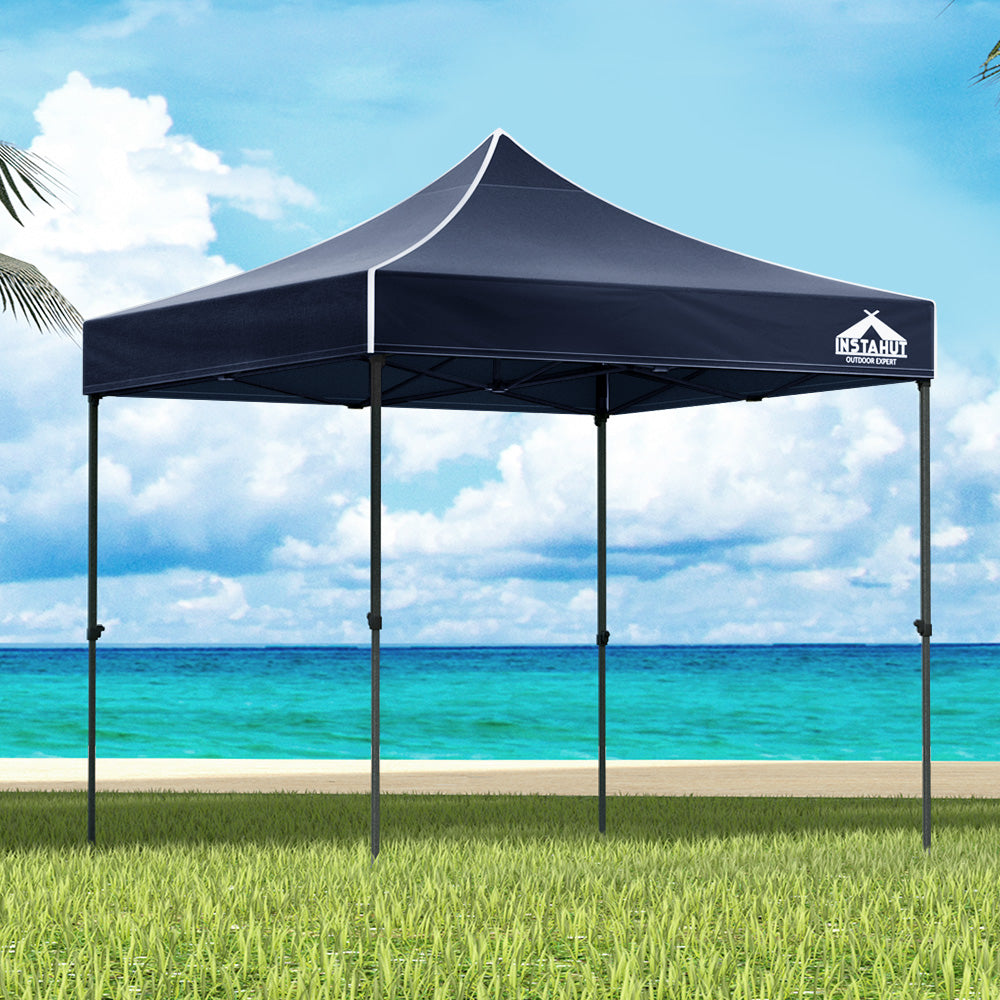 Canopies & Gazebos: Instahut Gazebo Pop Up 3x3m w/Base Podx4 Marquee Folding Outdoor Wedding Camping Tent Shade Canopy Navy