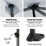 Instahut Gazebo Pop Up Marquee 3x3 Folding Tent Outdoor Camping 500D Oxford