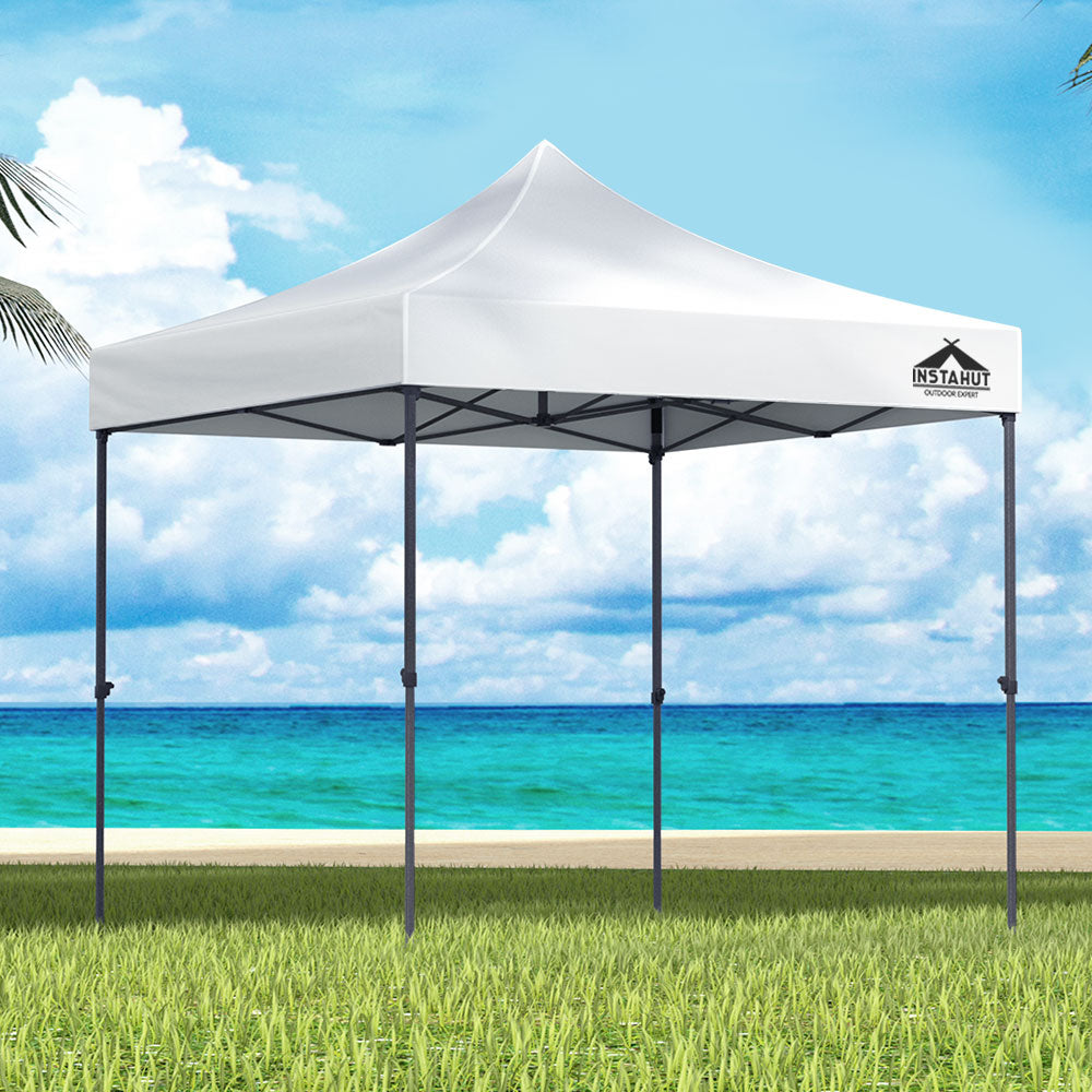 Canopies & Gazebos: Instahut Gazebo Pop Up 3x3m w/Base Podx4 Marquee Folding Outdoor Wedding Camping Tent Shade Canopy White
