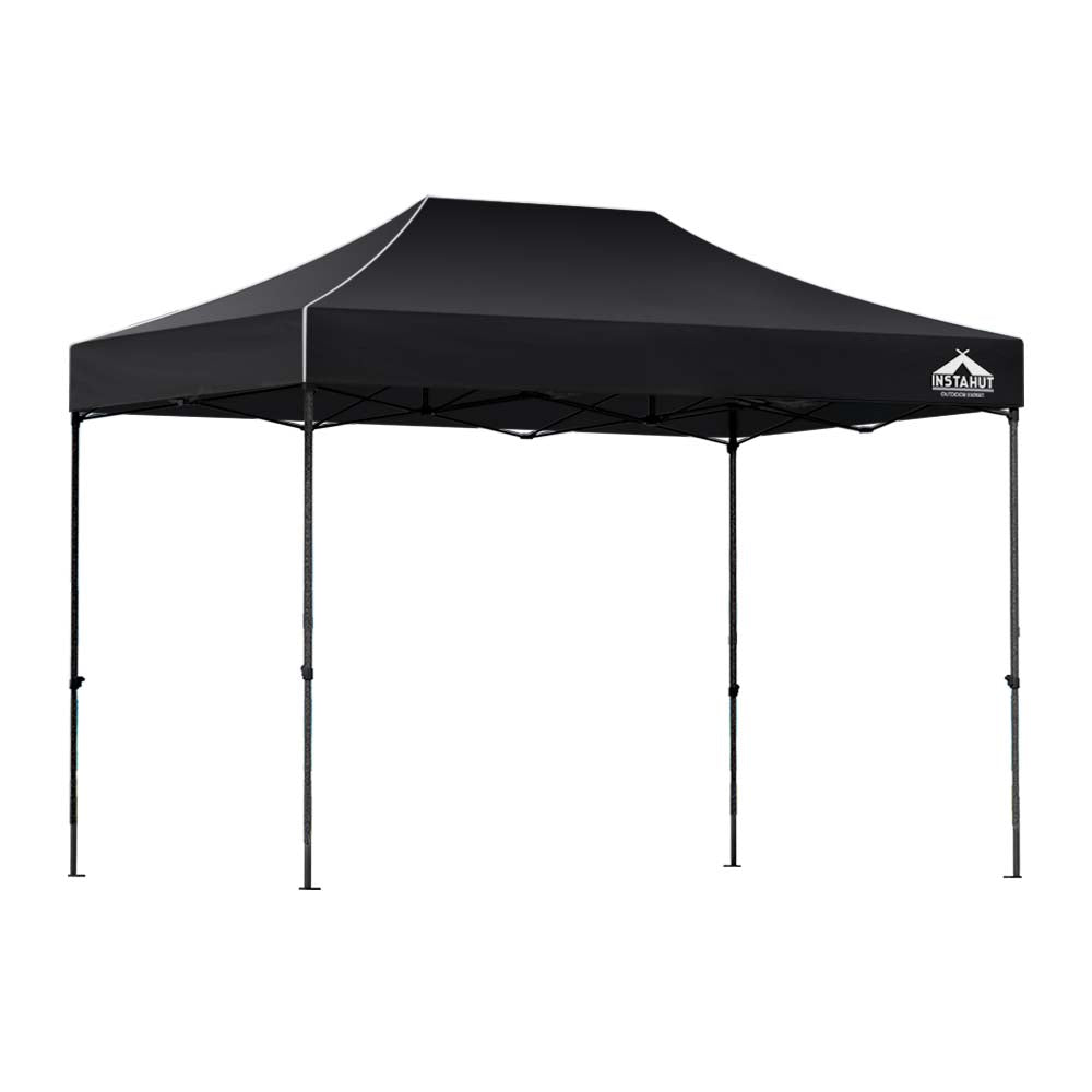 Canopies & Gazebos: Instahut Gazebo Pop Up Marquee 3x4.5 Folding Tent 500D Wedding Camping Black