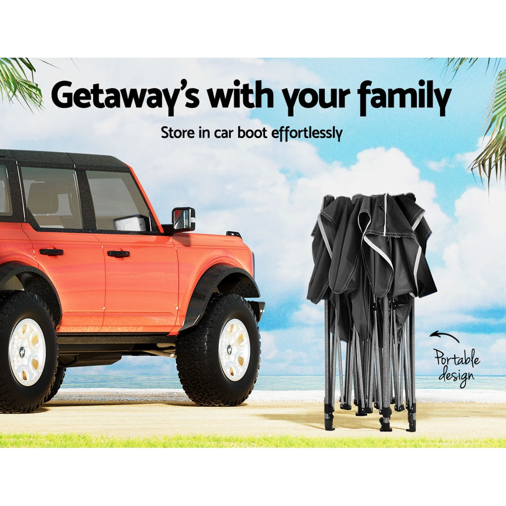 Canopies & Gazebos: Instahut Gazebo Pop Up Marquee 3x4.5 Folding Tent 500D Wedding Camping Black