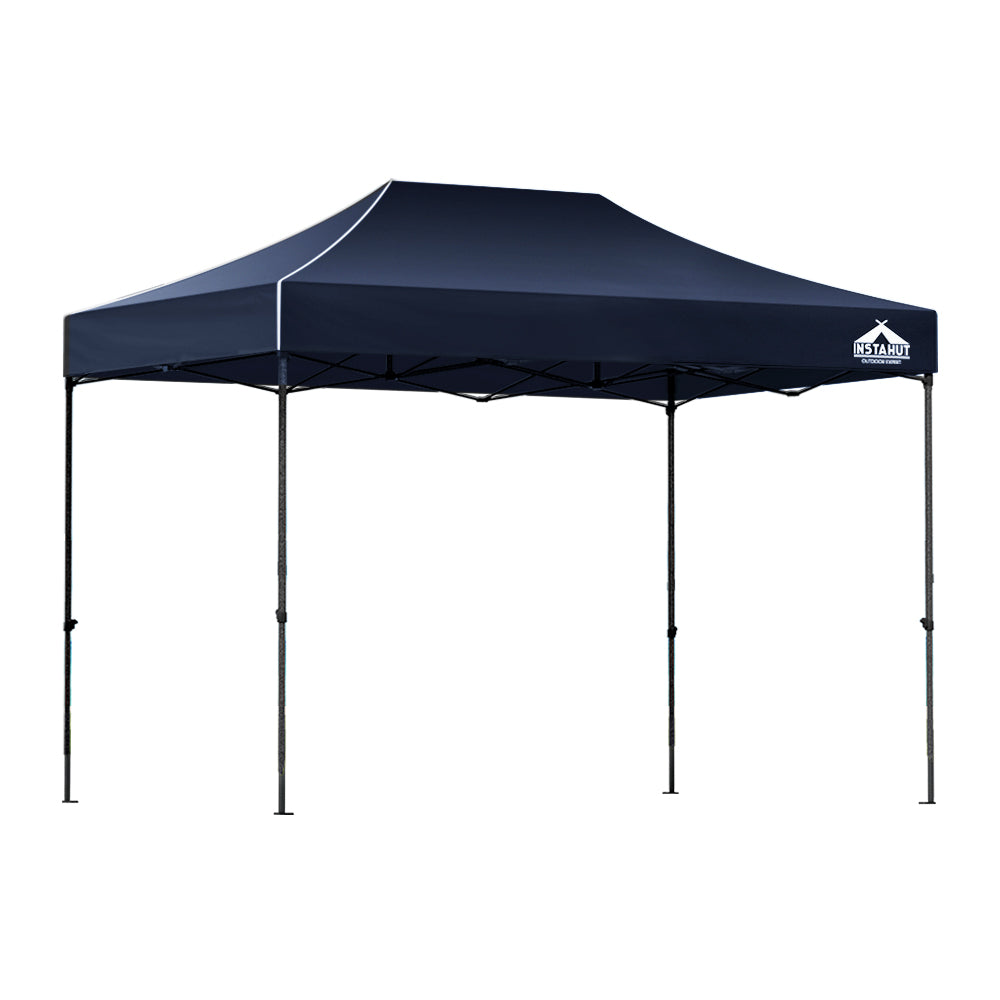 Canopies & Gazebos: Instahut Gazebo Pop Up 3x4.5m w/Base Podx4 Marquee Folding Outdoor Wedding Camping Tent Shade Canopy Navy