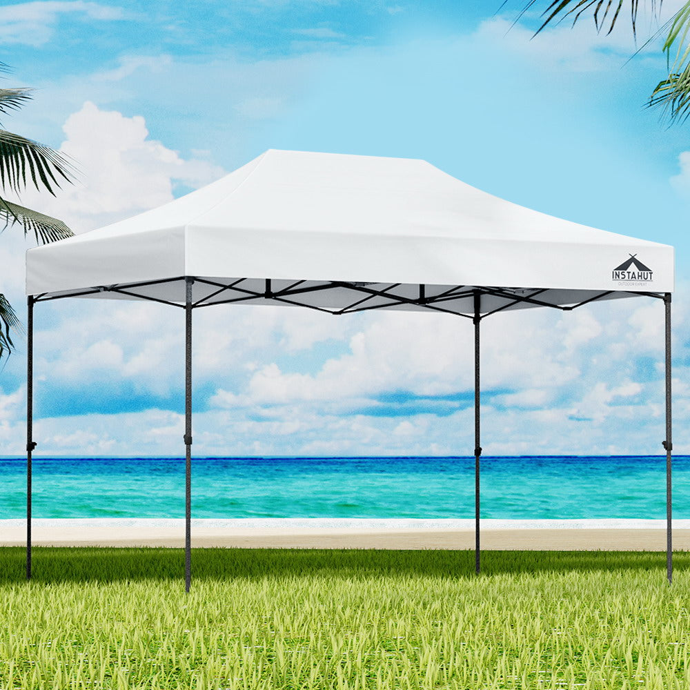 Canopies & Gazebos: Instahut Gazebo Pop Up Marquee 3x4.5 Folding Tent 500D Oxford Fabric White
