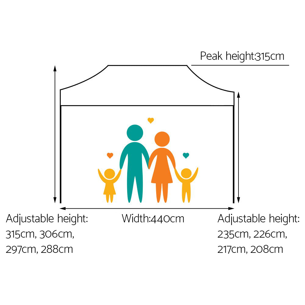 Canopies & Gazebos: Instahut Gazebo Pop Up Marquee 3x4.5 Folding Tent 500D Oxford Fabric White