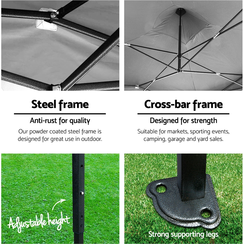 Canopies & Gazebos: Instahut Gazebo Pop Up Marquee 3x4.5 Folding Tent 500D Oxford Fabric White