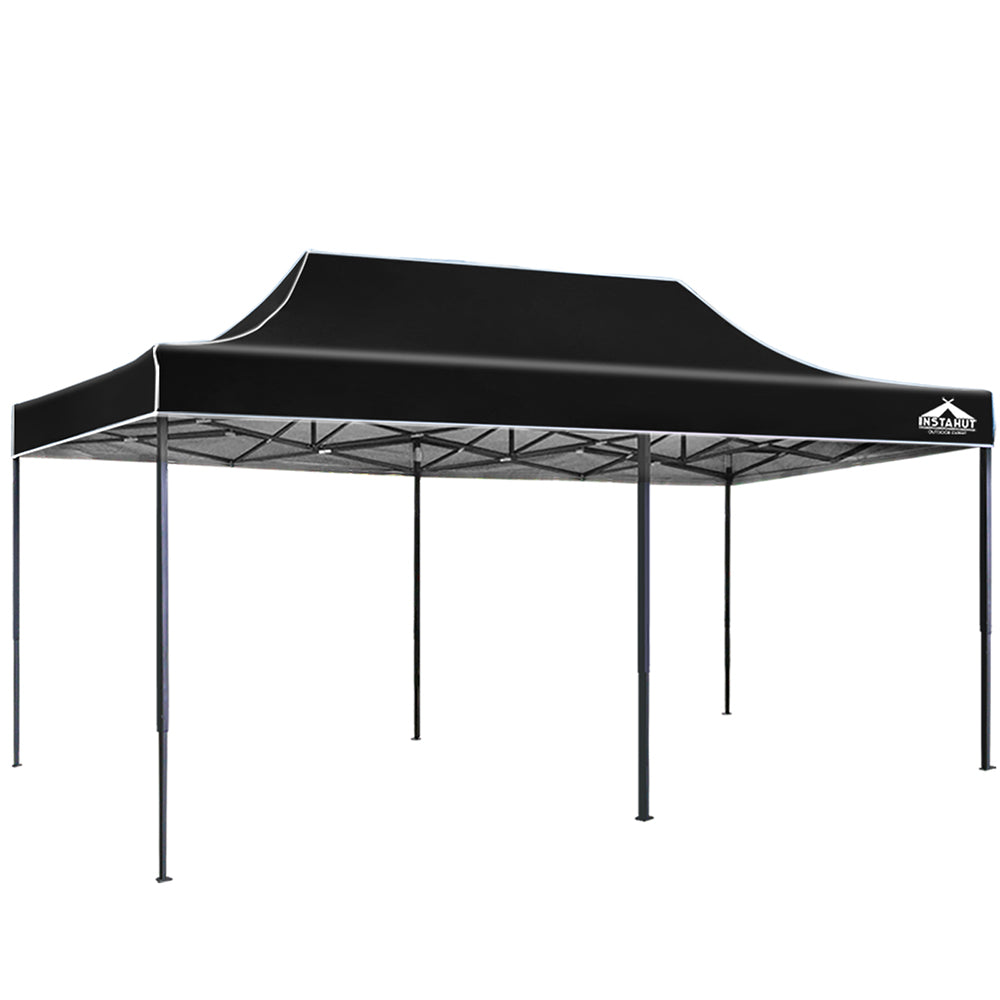 Canopies & Gazebos: Instahut Gazebo Pop Up Marquee 3x6 Folding Outdoor 500D Tent Base Pod Black