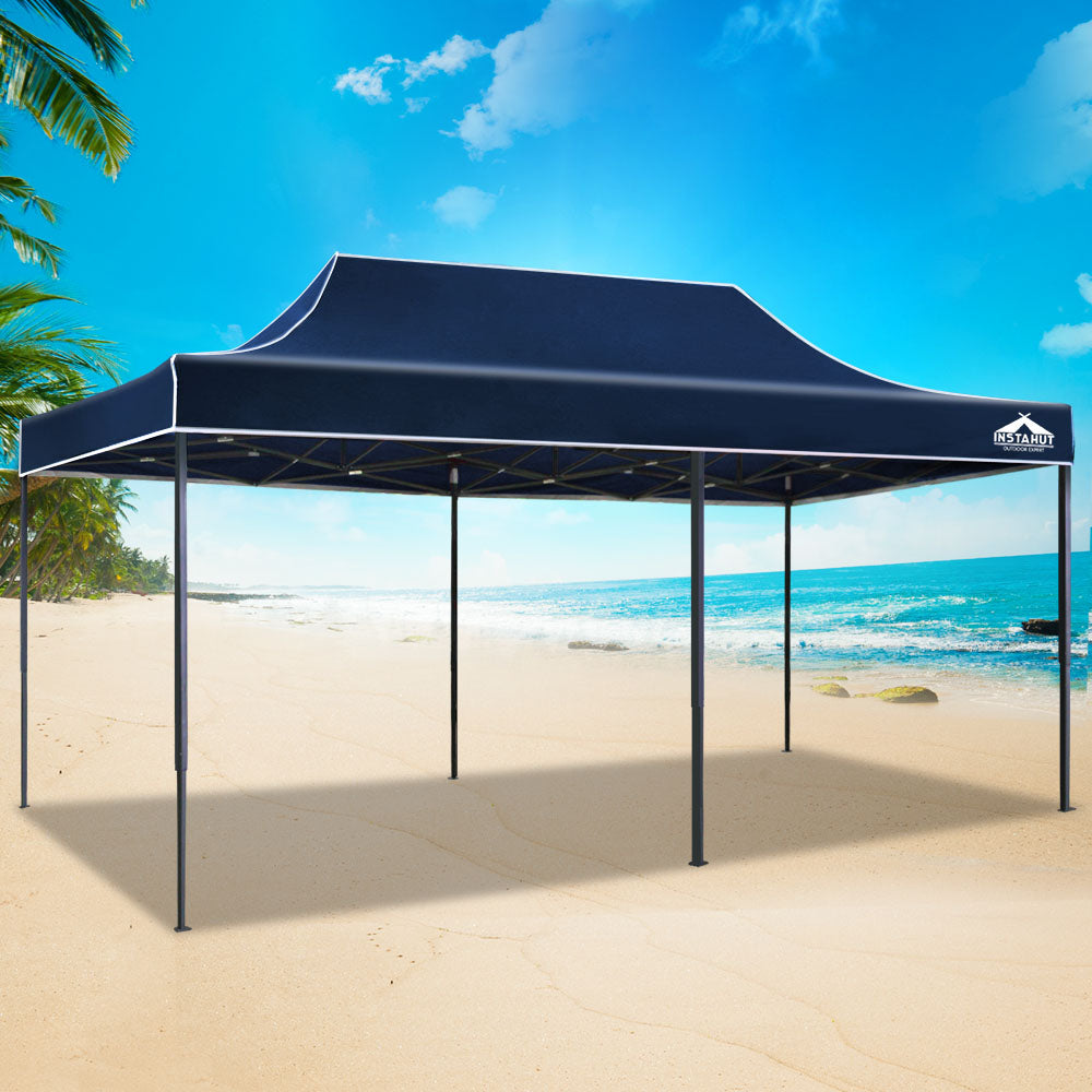 Canopies & Gazebos: Instahut Gazebo Pop Up Marquee 3x6 Folding Tent Wedding 500D Oxford Camping Navy