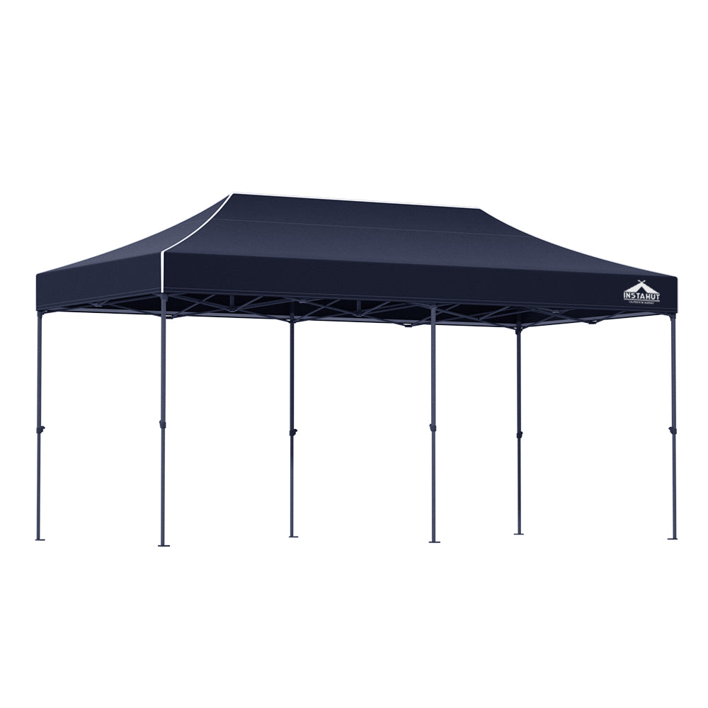 Canopies & Gazebos: Instahut Gazebo Pop Up 3x6m w/Base Podx4 Marquee Folding Outdoor Wedding Camping Tent Shade Canopy Navy