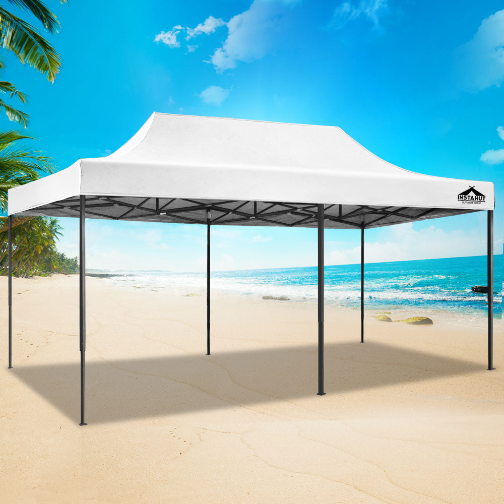 Canopies & Gazebos: Instahut Gazebo Pop Up Marquee 3x6 Folding Tent Wedding 500D Oxford Fabric White