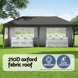 Instahut Gazebo 3x6m Pop Up Marquee Wedding Party Outdoor Camping Canopy Grey