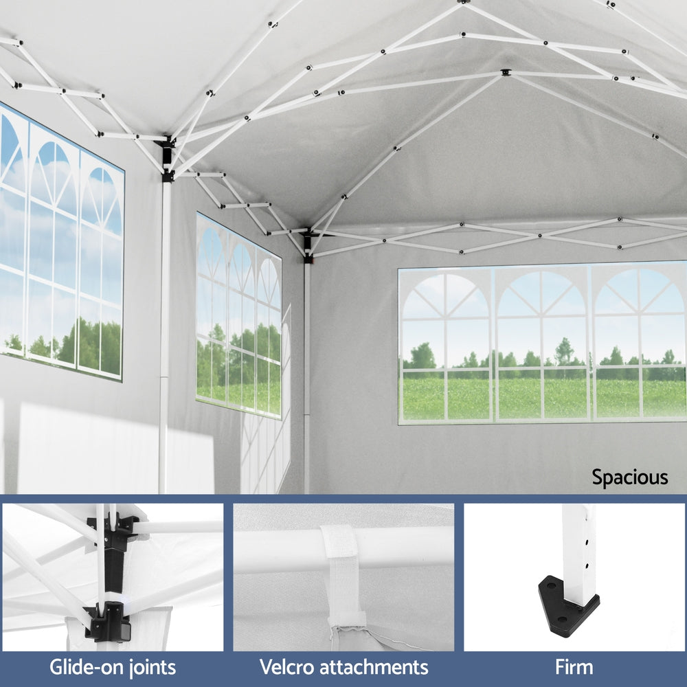 Canopies & Gazebos: Instahut Gazebo 3x6m Pop Up Marquee Wedding Party Outdoor Camping Canopy Grey
