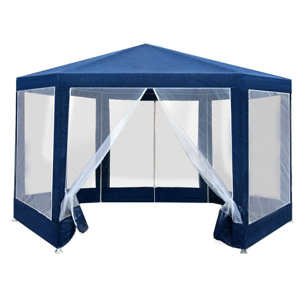 Canopies & Gazebos: Instahut Gazebo?2x2m Marquee Wedding Party Tent Outdoor Camping Mesh Wall Canopy Shade Gazebos Navy