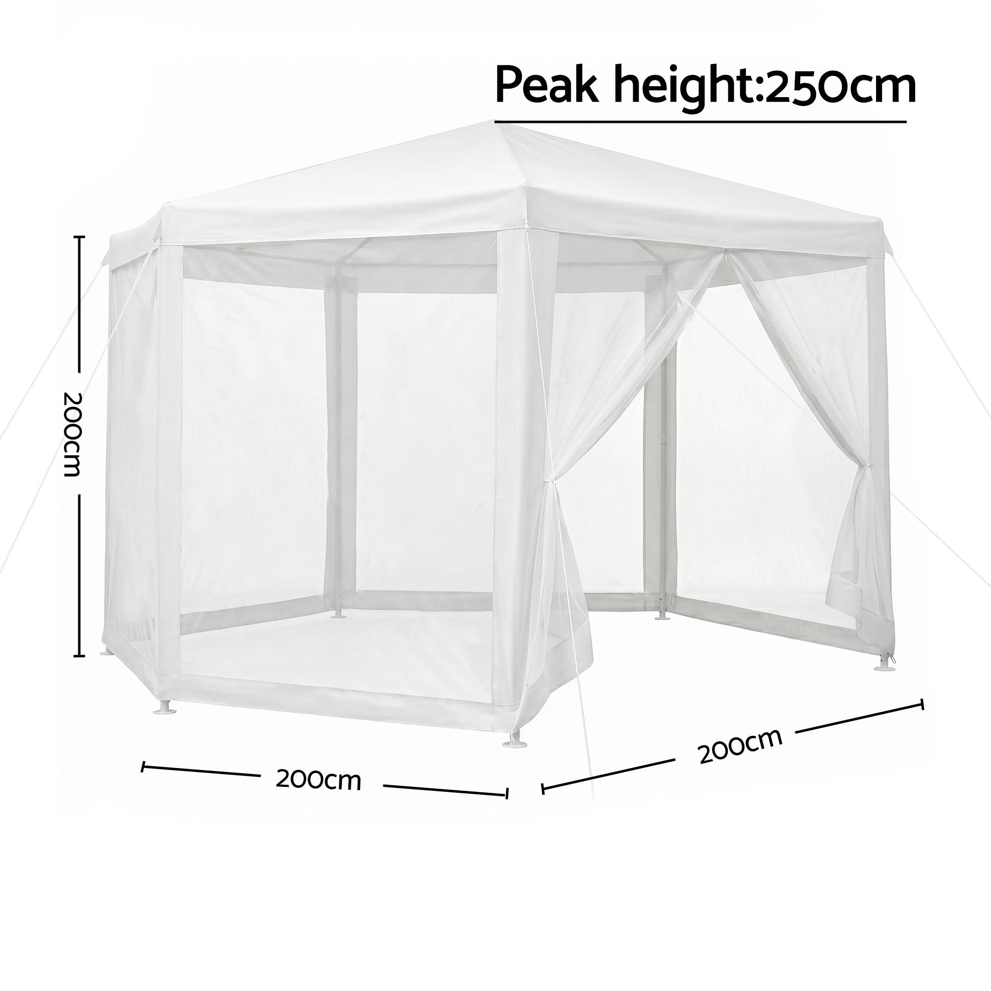 Instahut Gazebo?2x2m Marquee Wedding Party Tent Outdoor Camping Mesh Wall Canopy Shade Gazebos Navy