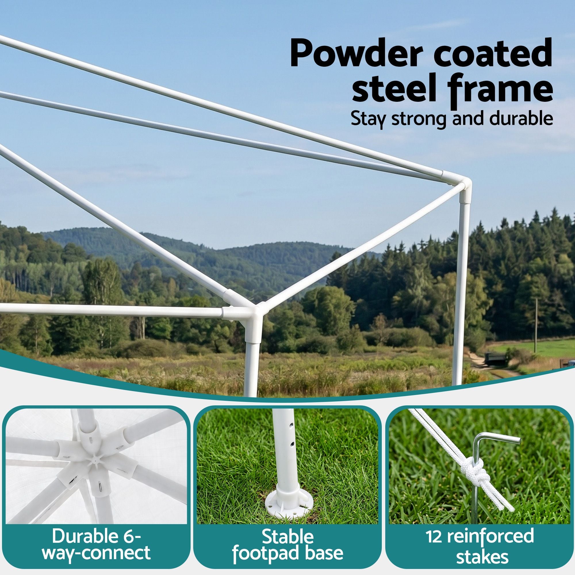 Instahut Gazebo?2x2m Marquee Wedding Party Tent Outdoor Camping Mesh Wall Canopy Shade Gazebos Navy